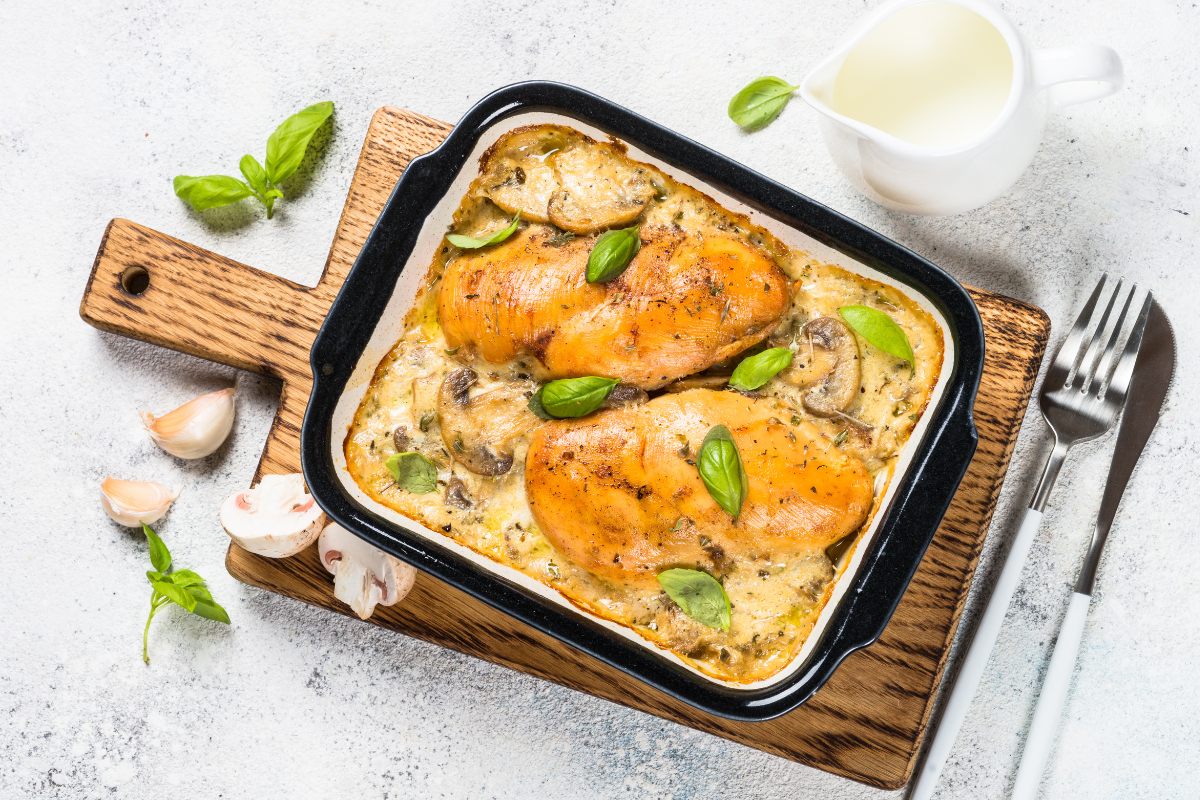 Chcken and cream of mushroom casserole.