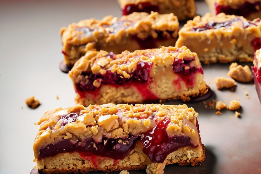 Peanut butter and jelly bars, generative AI.